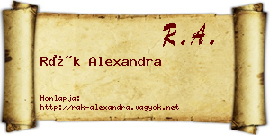 Rák Alexandra névjegykártya