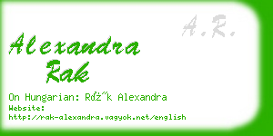 alexandra rak business card